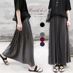【体型カバー】プリーツロングスカート ウエストゴム 着やせ 5色展開 楽ちん 快適 プチプラ 実用的
