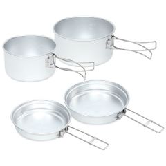 クッカー 4点セット アルミ キャンプ用 コッヘル 調理器具 鍋 収納袋付き VASTLAND（ヴァストランド）