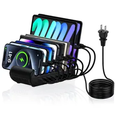 新品 65W USB充電ステーション 8ポート 【Type-c *4 USB-A *4】スマホ充電スタンド「PD 30W+QC3.0急速充電規格」ChrisPow 複数台同時充電 収納スタンド 卓上充電スタンド タイプＣ急速充電器 PSE認証済 スマホ卓上収納