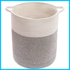 【人気商品】大容量83L 織り 洗濯かご ランドリーバスケット-直径36*高さ43㎝ ロープ キッズ 服 コットン 赤ちゃん部屋 子供のおもちゃ ストレージ 大型収納バスケット バスケット ハンドル付き YOSTORYA ホーム オーガナイザーボックス