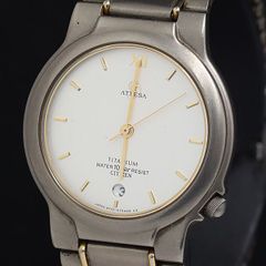 稼働品】シチズン アテッサ チタン コンビ ローマン文字盤 デイト 