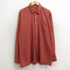 XL/古着 長袖 シャツ メンズ ロング丈 赤他 レッド チェック 24feb06 中古 トップス