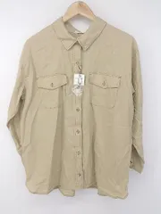 ◇ ◎ ●未使用● CIAOPANIC TYPY タグ付き 涼しげ リネン混 長袖 シャツ ブラウス サイズONE ベージュ系 レディース P  【1308010005305】