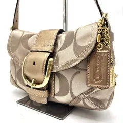 美品✨ COACH Y2K soho signature beige belt shoulder bag unisex コーチ ハンドバッグ ショルダーバッグ