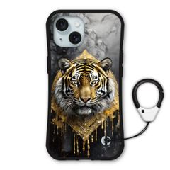 [iPhone15] iPhone13 케이스 내충격 보호 케이스 i-coron 케이스 카라비나 스트랩 첨부 스마트폰 케이스 iPhone13 Pro 13 Mini iPhone15 14 12 11 XR XS Max 케이스 스마트폰 커버 호랑이 타이거