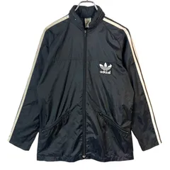 80s90sアディダスadidas万国旗タグナイロンジャケットフーディジャンパートラックジャケットウィンドブレーカー袖ライン3本線スリーストライプトレフォイルロゴ黒ブラック白ホワイトvintageヴィンテージ40524