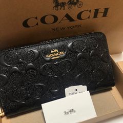 COACH コーチ スペース 宇宙柄 ラウンドファスナー 長財布 ブルー