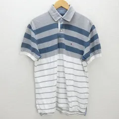 G■トミーヒルフィガー/TOMMYHILFIGER 半袖ポロシャツ/鹿の子地【M】灰/men's/1【中古】■