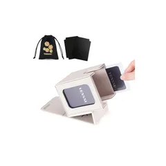 デッキケース トレカケース カードディスプレイウィンドウ 100枚 二重 三重スリーブ対応 縦入れ ダイスポーチ 仕切り2つとトップローダー１つ付き 革 (ベージュ（内装ベージュ）) 0