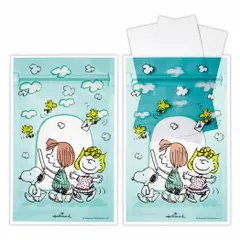 【メール便】スヌーピー 小分けビニール袋 ジッパーバッグ ミニSNLFグリーン Life with Snoopy and Friends ピーナッツ 日本ホールマーク ギフト雑貨 ラッピング キャラクター グッズ 