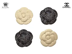 シャネル カメリアステッカー ホリデー限定 ラッピング 黒 ガブリエル 2種類 4枚セット CHANEL【Used 開封品】