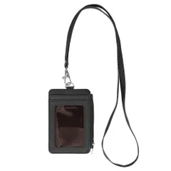 ☆ ブラック ☆ 定期入れ パスケース ネックストラップ付き ysca5320 定期入れ パスケース idカードホルダー IDカードホルダー コインケース カードケース 小銭入れ ネックホルダー ネックストラップ ストラップ ICカード IDカード 縦 社員証
