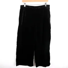 ザラ クロップドパンツ ボトムス ワイド レディース Lサイズ ブラック ZARA 【中古】