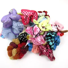 ディズニー他 ヘアアクセサリー 48点セット 未使用有 シュシュ ヘアゴム等 まとめ売り 大量 箱ダメージ有 キッズ 女の子用 【中古】