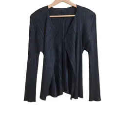 ♦️週末SALE PLEATS PLEASE プリーツプリーツ　カーディガン 長袖 プリーツプリーズPLEATS PLEASE プリーツボタンレスロング