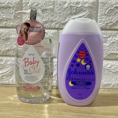 ベビーケア保湿2点セット　ジョンソン すやすやタイムローション 300ml　DEVE ディブ ベビーオイル 300ml