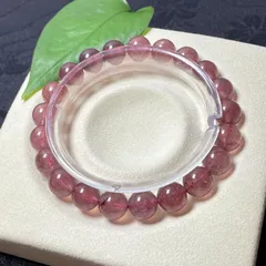 カザフスタン産★【ストロベリークォーツ】★ ブレスレット 天然石A 苺水晶9.3-9.8mm ZB6840