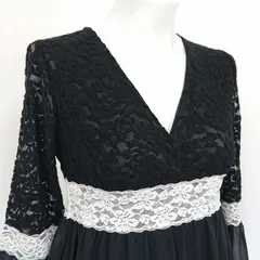 レディース　トップス　レース＆シフォン切り替え　フレアースリーブ　カシュクールプルオーバー　エレガント　透け感