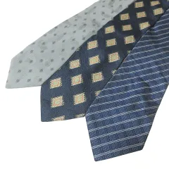 バーバリーズ Burberrys イッセイミヤケ VAN SPORTS 3本セット ネクタイ レギュラータイ ワイドタイ シルク100% 総柄 ペイズリー チェック ビジネス 紺 緑 ■GY99 X