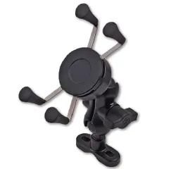 スマホスタンド バイク 用 スマホ ホルダー スマートフォン 携帯 マウント ハンドル 落下防止 360度 ブラック