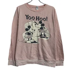 Disney キャラクタースウェット トレーナー レディース XXL ピンク ディズニー プルオーバー ビッグサイズ 古着卸 アメリカ仕入 a612-5690