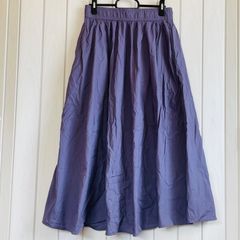 TS-49 《レディース》　SELKEYS　ロングスカート　パープル　綿100%  Lサイズ　ダーク系　紫　脚長