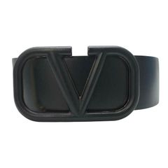 【新品】VALENTINO GARAVANI ヴァレンティノ ベルト Vロゴ レザー ブラック（ウエスト約９０ｃｍ）