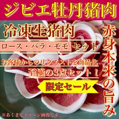 【※肉屋横丁】＜ジビエセット＞牡丹猪ロース・バラ・モモ肉☆至極の3点セット　スライス各100gパック（合計300g）お試し☆使い切り小分けパック☆炭火焼肉ジンギスカン焼肉牡丹鍋すき焼きカレー最適 長崎県対馬産 送料無料