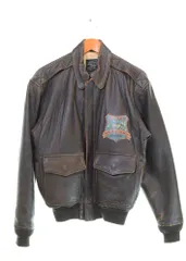 アヴィレックス AVIREX 90s 50周年 A-2 フライトジャケット レザーブルゾン 90's ノルマンディー ジャケット ブラウン SSサイズ 103MT-3107