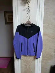 1019)ナイキ テック フリース ジップアップ パーカー ブラック/パープル