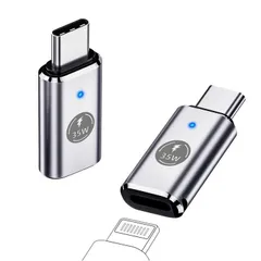 Lightning-USB タイプＣメス 充電、データ アダプタ 35W オスーメス 3cm Type Cを持つiPhone 15/Plus/Pro /Pro Max /iPad Pro11/12.9/Air4/5/iPad10対応 ストラップ孔あり 3色選択