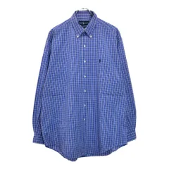 Polo by Ralph Lauren ポロ ラルフローレン YARMOUTH ボタンダウン 長袖シャツ チェック ブルー(メンズ 16 1/2)中古 古着 U5340