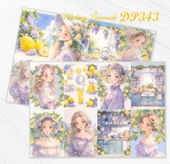 DP343】デザインペーパー レモネード コラージュシート - メルカリ
