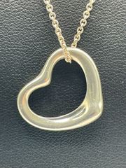 中古品 Tiffany&Co． ティファニー オープンハート ネックレス エルサ・ペレッティ刻印あり SV925 重量6.3g アクセサリー 質屋出品