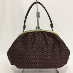 撫松庵 bushouan がま口バッグ 和洋兼用 七宝口金バッグ こげ茶 ブショウアン