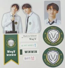 【中古】シール・ステッカー ウィンウィン ラゲッジステッカー+フォトカードセット 「WayV 2021 Back to School Kit」