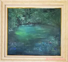 絵画 油絵 肉筆油絵 風景画 華の園 絵画 油絵 肉筆油絵 風景画 華の園