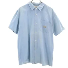 XLARGE エクストララージ 半袖 コットンシャツ L ブルー系 メンズ 古着