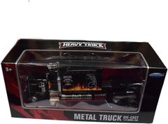 ダイキャスト トラクタートレーラー プルバック機能付き 1/24スケール 完成品  (黒)(black)