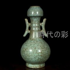 文房具　宋時代　汝窯 花瓶　陶器　冰裂纹 貫入 文房具 花瓶 宋時代 汝窯 陶器 冰裂纹 貫入 置物 - メルカリ