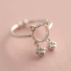 【リング】送料無料 S925 シルバー 925  猫リング 猫アクセサリー レディース 金属アレルギー対応  指輪 猫 調整可能 オシャレ 猫柄 可愛い 女子  キャット 猫雑貨 八千代 猫グッズ 千葉 cats