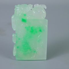 Qing Dynasty Imperial Court Treasury, Gao Bing Jade Carved Pixiu Pendant, Clean and Undamaged, with Box, Ornament, Antique, Former Family Collection, Tang Dynasty, Chinese Antique, R092610