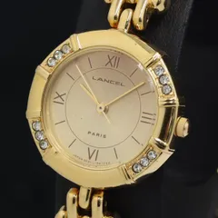 LANCEL ランセル 腕時計 ゴールド 長方形 文字盤 黒 - 時計安い 通販