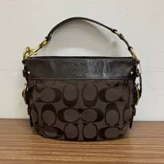 ◎ COACH コーチ　トートバッグ　ワンハンドル　ダークブラウン　キャンバス　0155