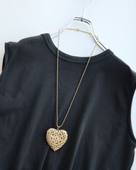 vintage heart locket pendant necklace ハート モチーフ ロケット ペンダント ネックレス ゴールドカラー