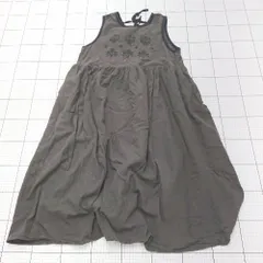 ◇ ⊂ サマンサ モスモス 花柄 カジュアル ノースリーブ ロング 刺繍ワンピース サイズフリー チャコール系 レディース E  【1508250006227】