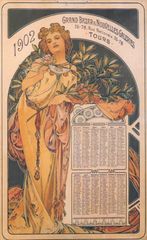 ミュシャ 『サマリアの女』 リトグラフ 1897年 19x59cm 複製画 高品質