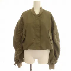 リリーブラウン Lily Brown 22AW リボンディテールショートブルゾン MA-1 ナイロンジャケット ミリタリー F カーキ /☆G ■GY3のサムネイル