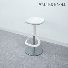 【中古品】Walter Knoll ウォルターノル Lox Barstool ロックス バースツール カウンター チェア スウィベル レザー ホワイト ピアソン・ロイド 定価29万【3】