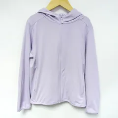 ユニクロ パーカー トップス エアリズム ドライストレッチ UV加工 キッズ 女の子用 130サイズ パープル UNIQLO 【中古】